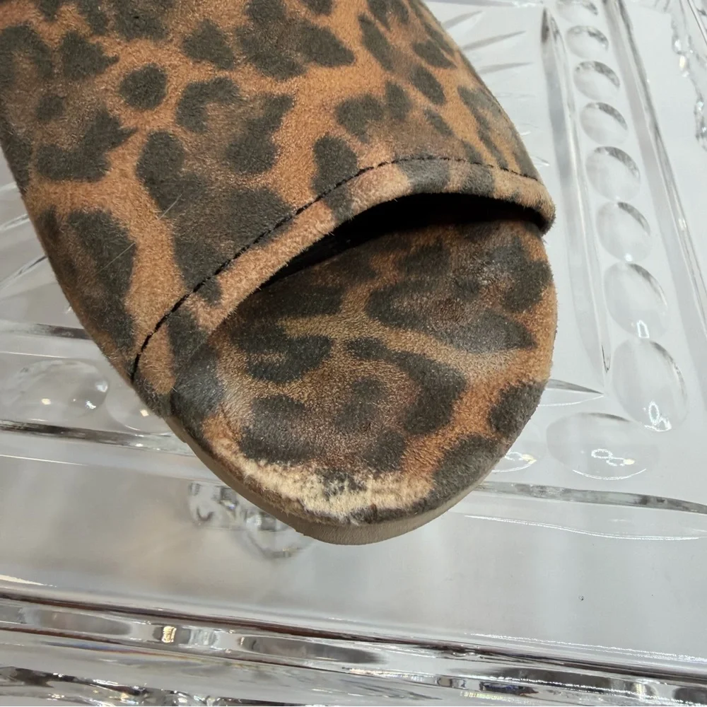 Nurture Mighen leopard sling back fabric wedge- size 7